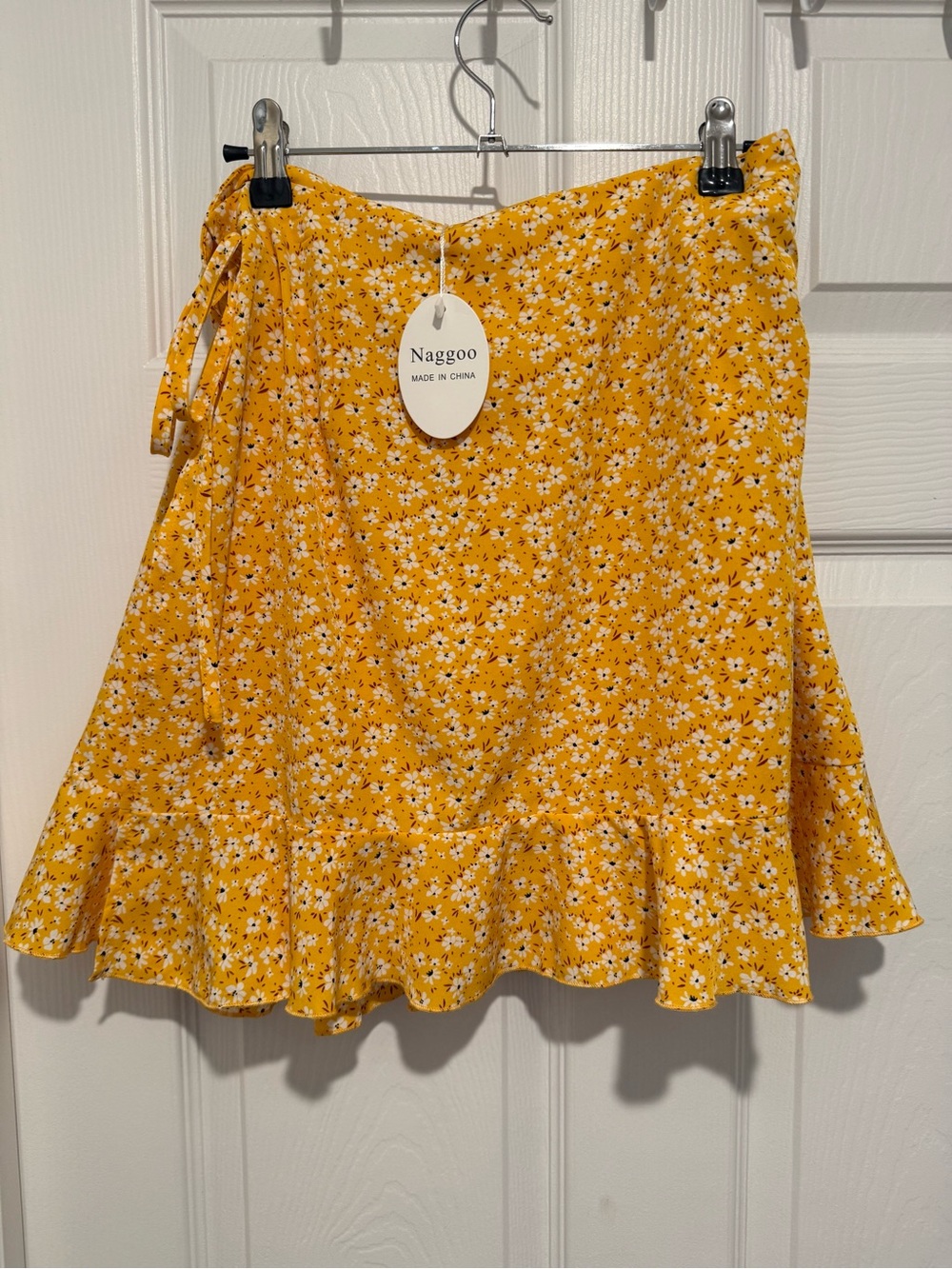 Yellow Floral Wrap Skirt
